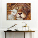 Lamb and Lion Oil Paint By Numbers Kit DIY Acrylic Painting Wall Picture Cr