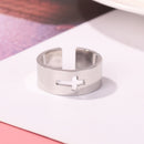 Stainless Steel Cross Couple Ring Lovers Wedding Rings Men Women Jewelry Silv