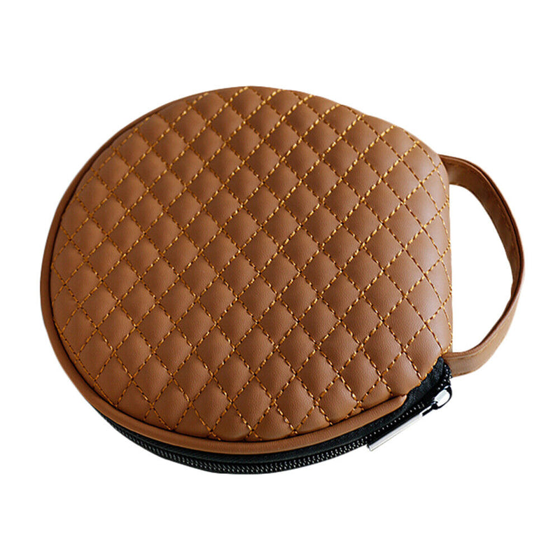 Portable CD DVD 20 Capacity Storage Case with Zipper Car Disc Box (Brown)