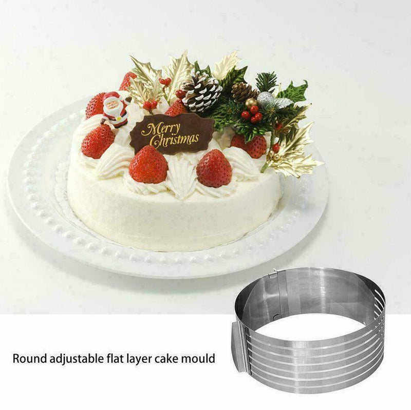 Mousse Cake Ring Mold Adjustable Layer Slicer Cutter Steel Mould Tool S3G6 E9S6