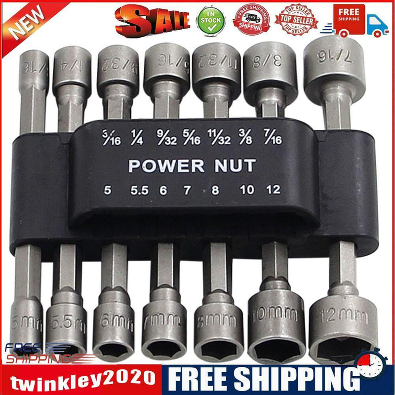 14pcs Strong Sleeve Wrench Hexagonal Handle Screw Sleeve Pneumatic Bits