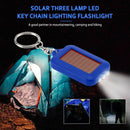 Mini Portable Solar 3 LED Light Keychain Camping Torch Flashlight (White)