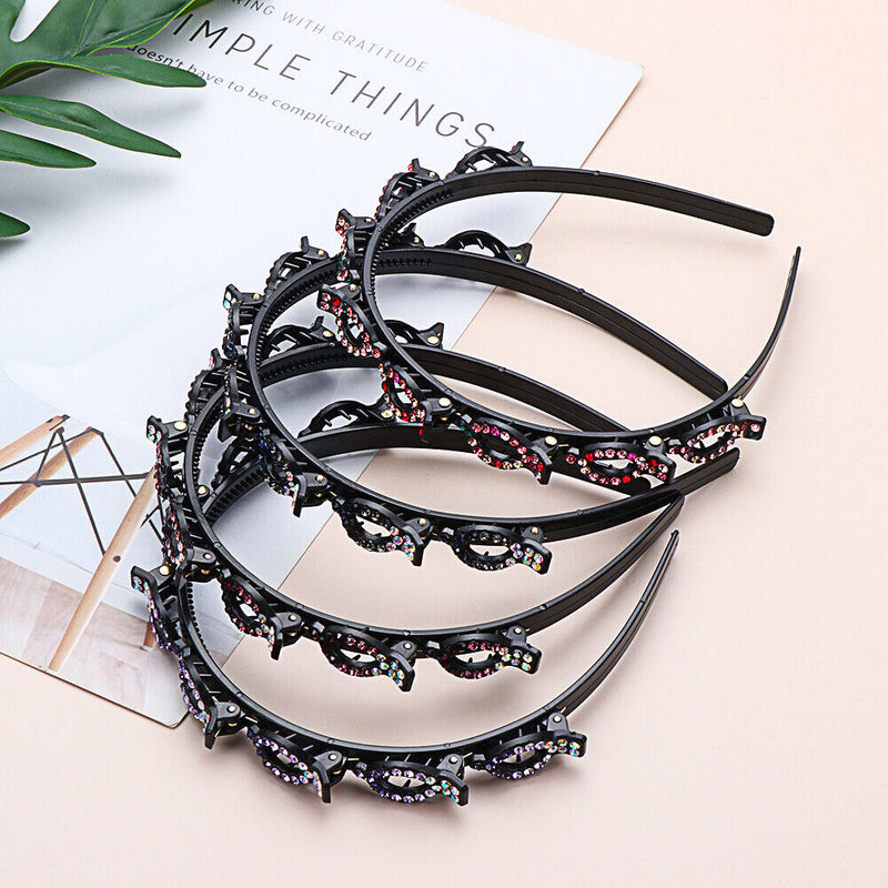 design Hairstyle Hairpin Rhinestone Hair Clip Twist Plait Headband Barrette