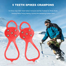 5 Teeth Spikes Crampons,Ice Cleats Traction Non Slip Footwear for Hiking Walk