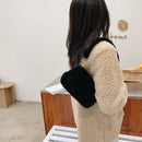Portable Plush Shoulder Handbag Women Animal Print Underarm Bag Purse (1)