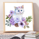 Flower Cat Oil Paint By Numbers Kits Canvas Picture Wall Art DIY Craft Colo