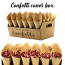 Party Confetti Cone Holder Box - Wedding Confetti Dried Flower Petals Box Holder