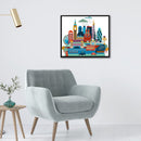 14CT 2 Beach Part Embroidery London Cotton Counted Cross Stitch Home Decoration