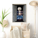 5D DIY Full Drill Round Shape Door Sea Moon Rhinestone Diamond Drawing for Ho