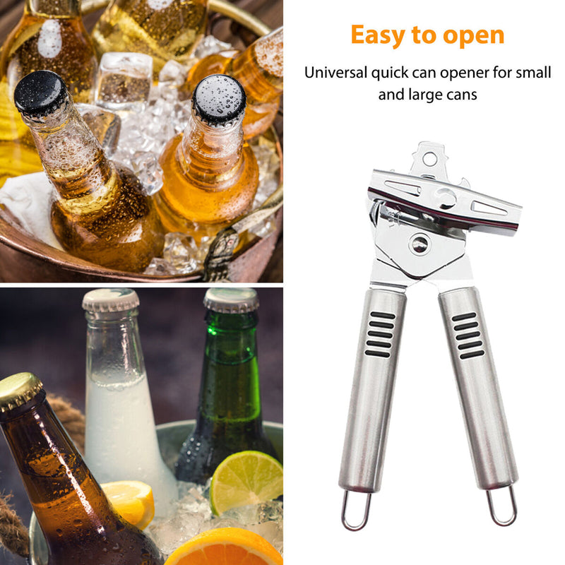 Can Opener Manual - 3 in 1 Handheld Safety Can Opener Comfortable Grip