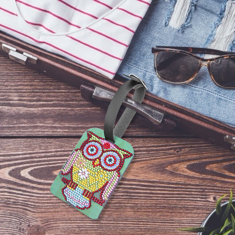 DIY Special Shaped Diamond Painting Bird Design Leather Boarding Pass Craft