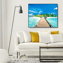Painting By Numbers Kit DIY Quiet Beach Hand Painted Canvas Oil Art Picture