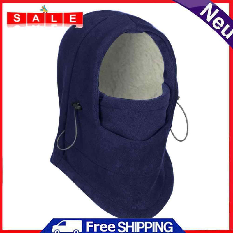 Winter Double Layer Cycling Warm Fleece Cap Windproof Skiing Thermal Hood Hat