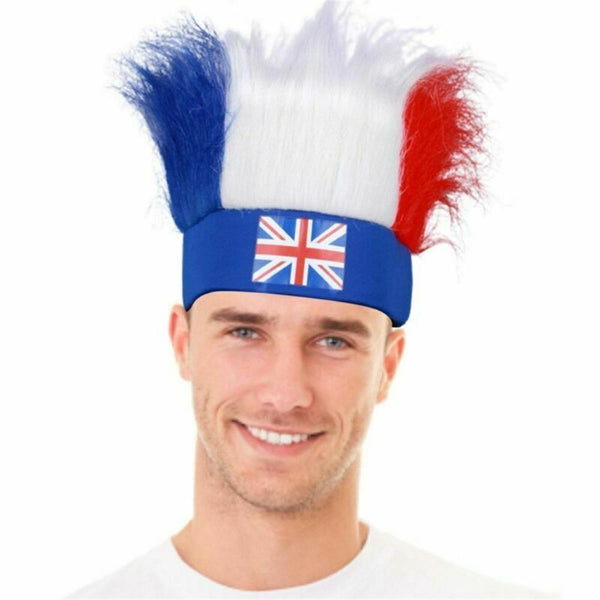 Dress Head Covers Red White Blue Headband Wig Union Jack Flag Jubilee Hats
