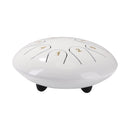 Ethereal 6 inch Steel Tongue Hand Pan Drum 8 Tones with Mallets (White) Newly