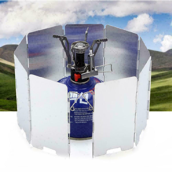 Stove Wind Deflector 9Plates Foldable Camping Cook Wind G X7T4 K9U9 S3Q0