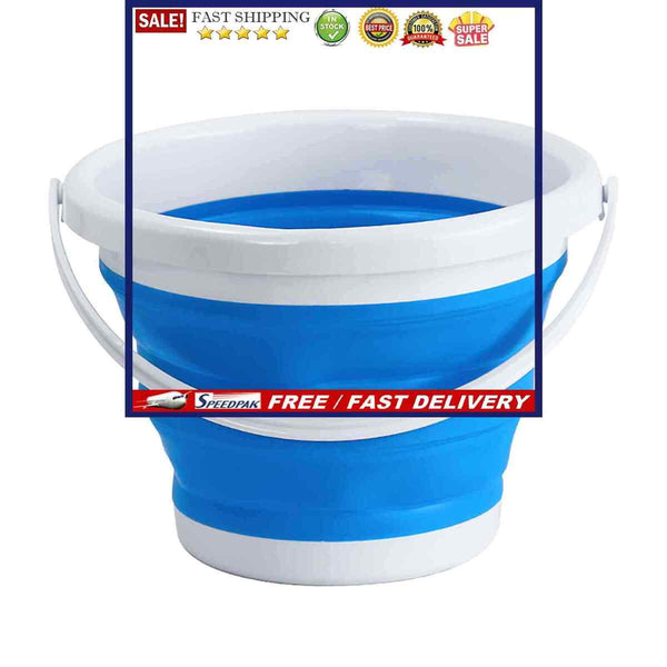 Foldable Bucket with Handle Collapsible Silicone Pail for Outdoor Beach Fishing