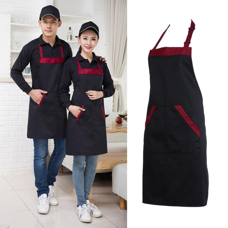 10pcs Unisex Halterneck Apron with 2 Pockets Chef Waiter Kitchen Cook Tool