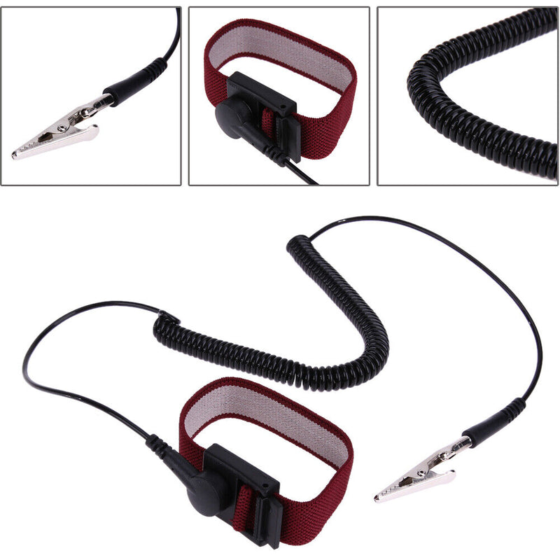 2 Meters Cable Anti Static ESD Wrist Strap Ground Static Discharge Band Newly