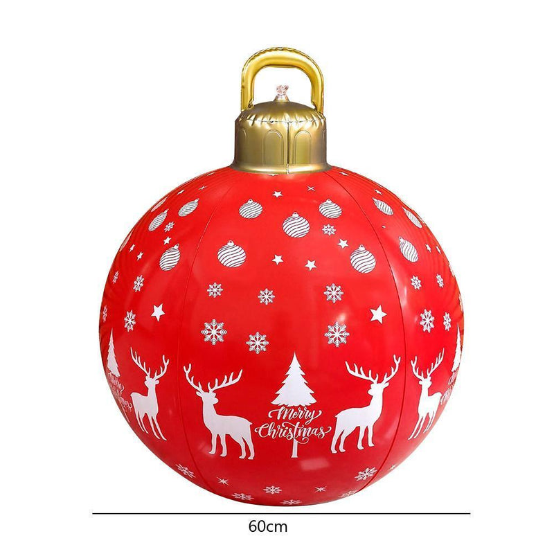 60cm Inflatable Christmas Ball Large Hanging Tree Ornament (Red Christmas D