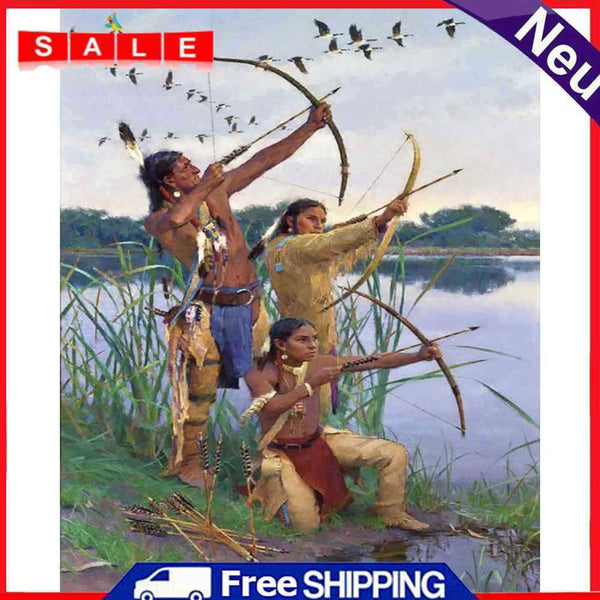 Oil Paint by Numbers Tribal People DIY Picture Drawing Art Wall Craft Gifts Kit