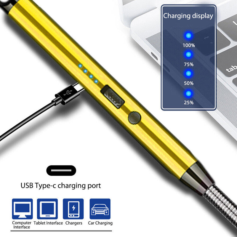 360 Rotation BBQ Lighter USB Windproof Flameless Plasma Ignition for Gas Stove