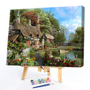 Painting By Numbers DIY Country Villa Hand Painted Canvas Oil Art Picture Kit