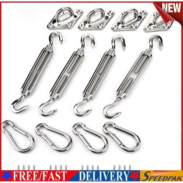 4pcs Sun Shade Sail Installation Hardware Kit for Rectangle Tent Awning #F