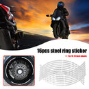 16pcs 18 inch Reflective Car Motorcycle Wheel Rim Stripe Stickers (White) Newly