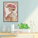 14CT Full Cross Stitch Elegant Lady Stamped DIY Cotton Thread Printed Needlework