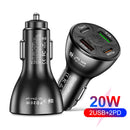 #A Car Motorcycle QC3.0 PD USB Charger Power Socket Escondite Secreto for Car