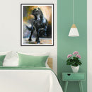 Oil Paint By Numbers Wall Art Posters Black Horse Picture Decoration Art Craft
