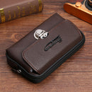 Litchi Pattern Purse Men Leather Card Wallet Belt Bags (Coffee Horizontal)