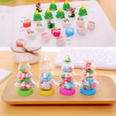 Bottled Eraser Cute Merry Christmas Erasers Novelty Santa Tree Mini Rubber Set
