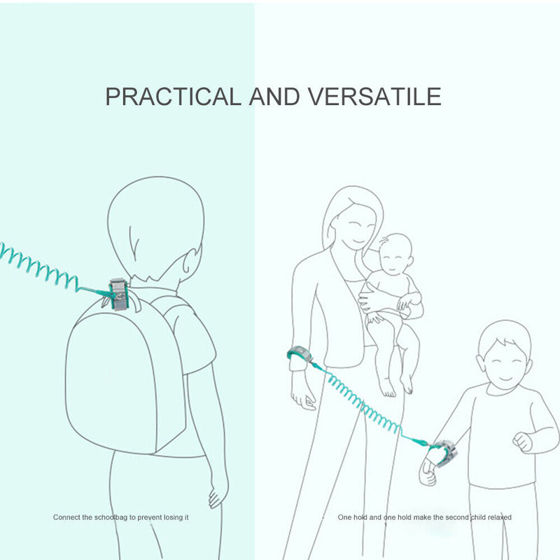Children Harness Leash Anti Lost Wrist Link Traction Rope Wristband (2.5m) Newly