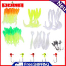 45Pcs/Lot Soft Fishing Bait Lead Head Hook Artificial Bait Tackle Carp Fishing