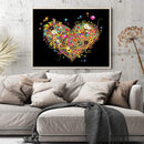 Oil Paint By Numbers Picture DIY Drawing Painting Flower Heart Drawing on C