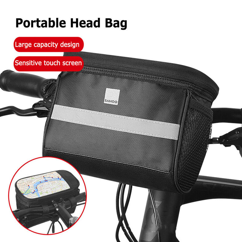 SAHOO Touch Screen Bike Bag Top Zipper Opening Insulation Phone Pouch Black