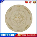 Wooden Divination Pendulum Board w/ Stars Moon Carved Coaster (Green 25cm)