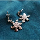 Xmas Gift Diamond Christmas Dangle Drop Rhinestone Zircon Snowflake Earrings