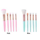 5pcs Portable Makeup Brush Set Soft Nylon Eyeshadow Foundation Brush (Blue)