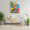 40x50cm Oil Paint By Numbers Vacation Parrot Frameless Picture Craft Home Decor