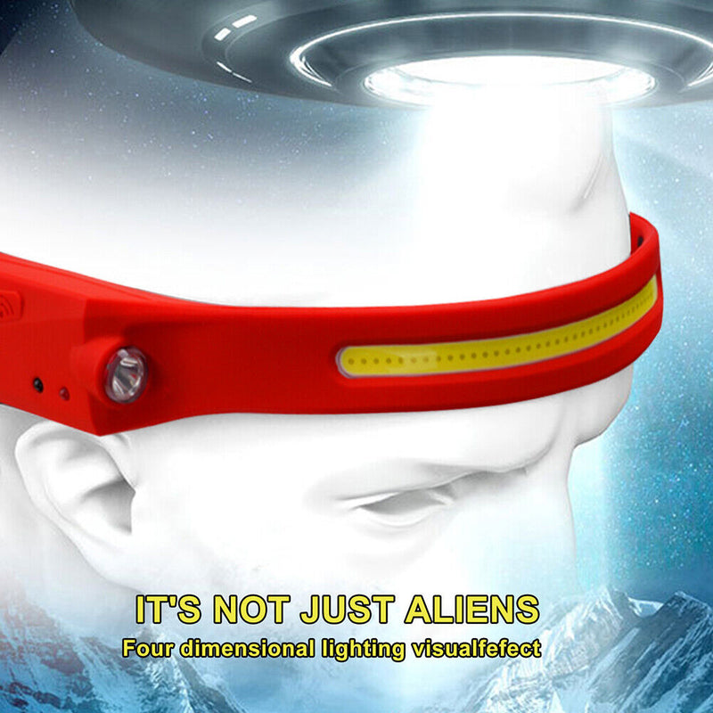 LED COB Headlamp Flashlight Running Camping Rechargeable Waterproof Headlig