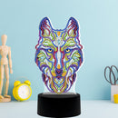 DIY Special Shaped Diamond Painting Wolf LED Light Cross Stitch Embroidery Lamp