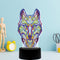 DIY Special Shaped Diamond Painting Wolf LED Light Cross Stitch Embroidery Lamp
