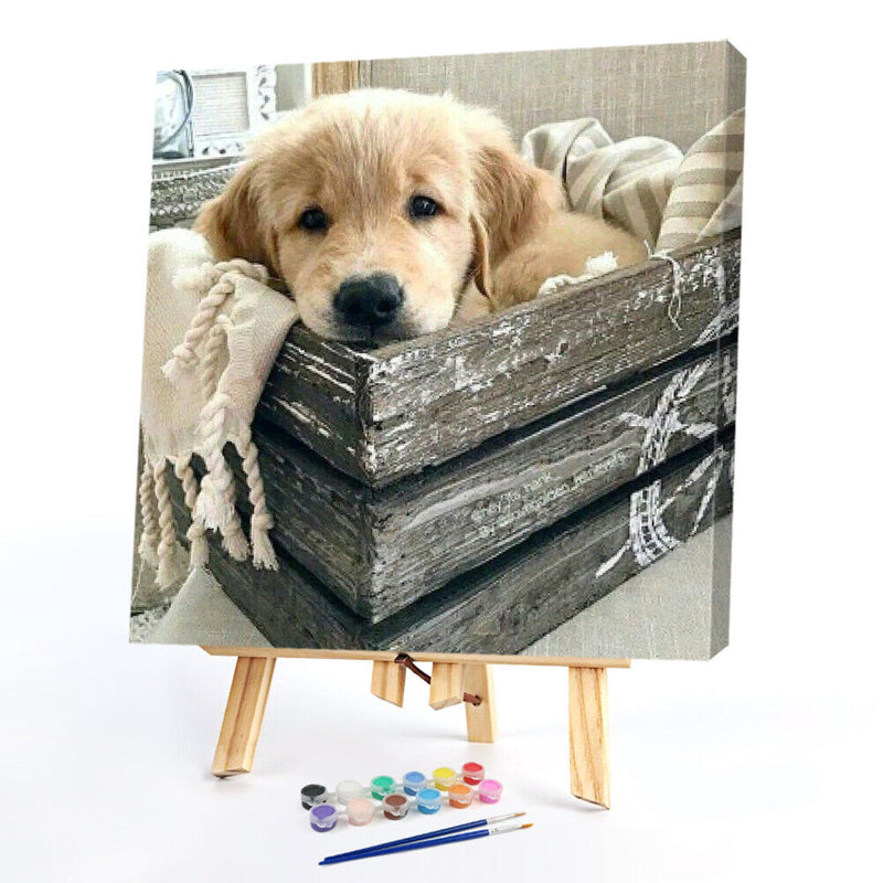 Oil Paint By Numbers Small Animal Frameless Picture Craft Kit for Living Room