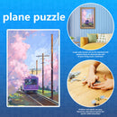 1000 Pieces DIY Purple Train Puzzle Educational Learning Assembling Jigsaw
