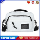 Unisex Shoulder Bag Oxford Handheld Crossbody Zip Satchel Handbag (White)