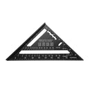 Metric 7 inch Aluminum Alloy Triangle Ruler Layout Angle Protractor (Black)
