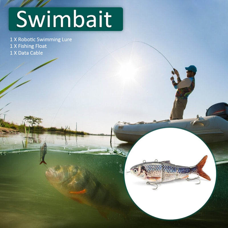 Robotic Fishing Lures Auto Bait Wobblers 4-Segment LED Swimbaits (BL-2042) Newly